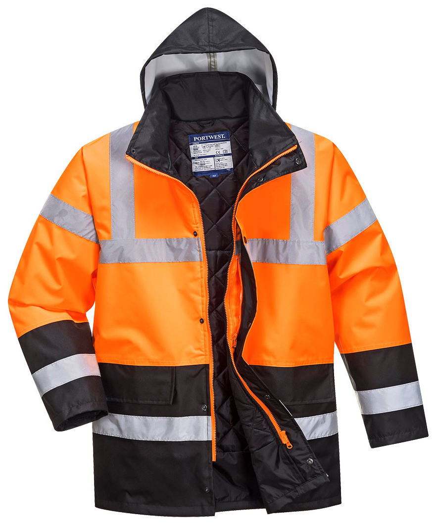 Portwest S467 HI-VIS TRAFFIC Reflexná bunda S, Fluorescenčno oranžová-Čierna