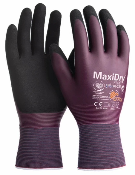 E-shop ATG 64-227 MAXIDRY ELITE Pracovné rukavice 10, Fialová-Čierna