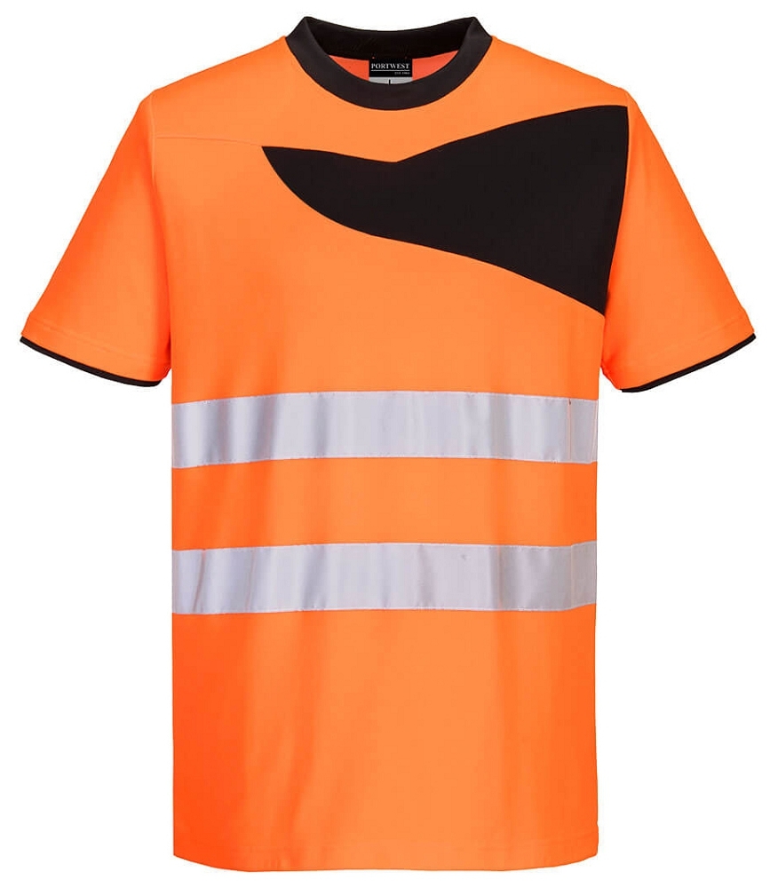 Portwest PW213 Reflexné tričko PW2 S, Reflexná oranžová-Čierna