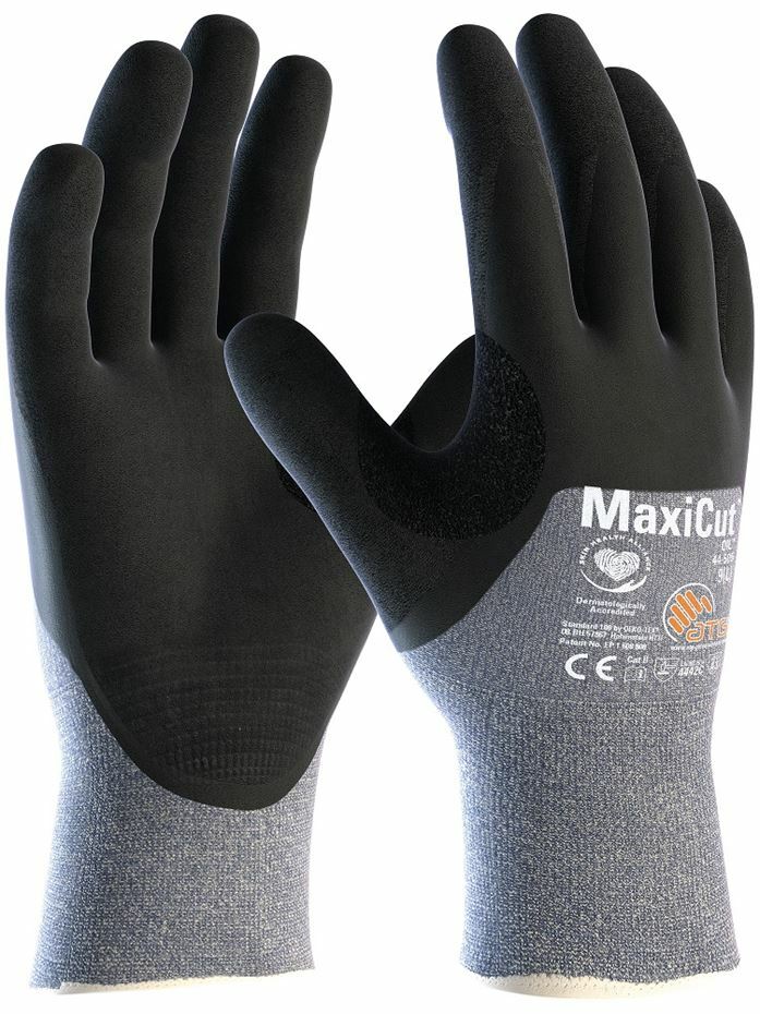 ATG 44-505 MAXICUT OIL Protiporezné rukavice Čierna-Modrá, 7
