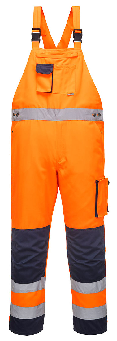 Portwest TX52 DIJON HI-VIS Reflexné nohavice S, Fluorescenčno oranžová-Námornícka modrá