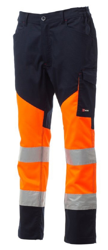 Payper WORKING SUMMER Reflexné nohavice 3XL, Fluorescent orange-Navy blue