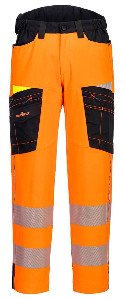 Portwest DX453 DX4 Reflexné nohavice 44, Reflexná oranžová-Čierna