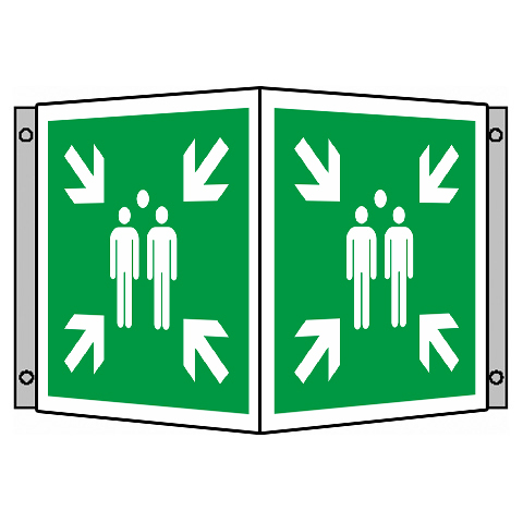 BZ PG711 Tabuľka uhlová zhromaždisko - plast 15x15 cm Zelená-Biela