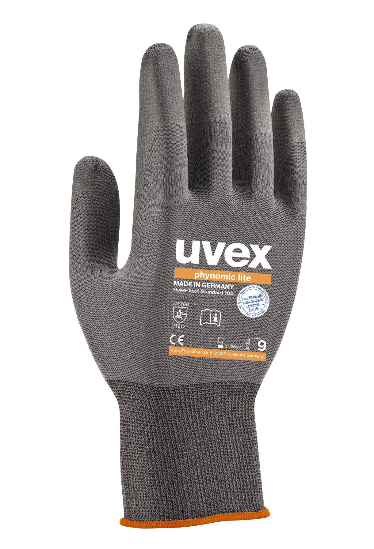 Uvex PHYNOMIC LITE Pracovné rukavice Sivá, 5