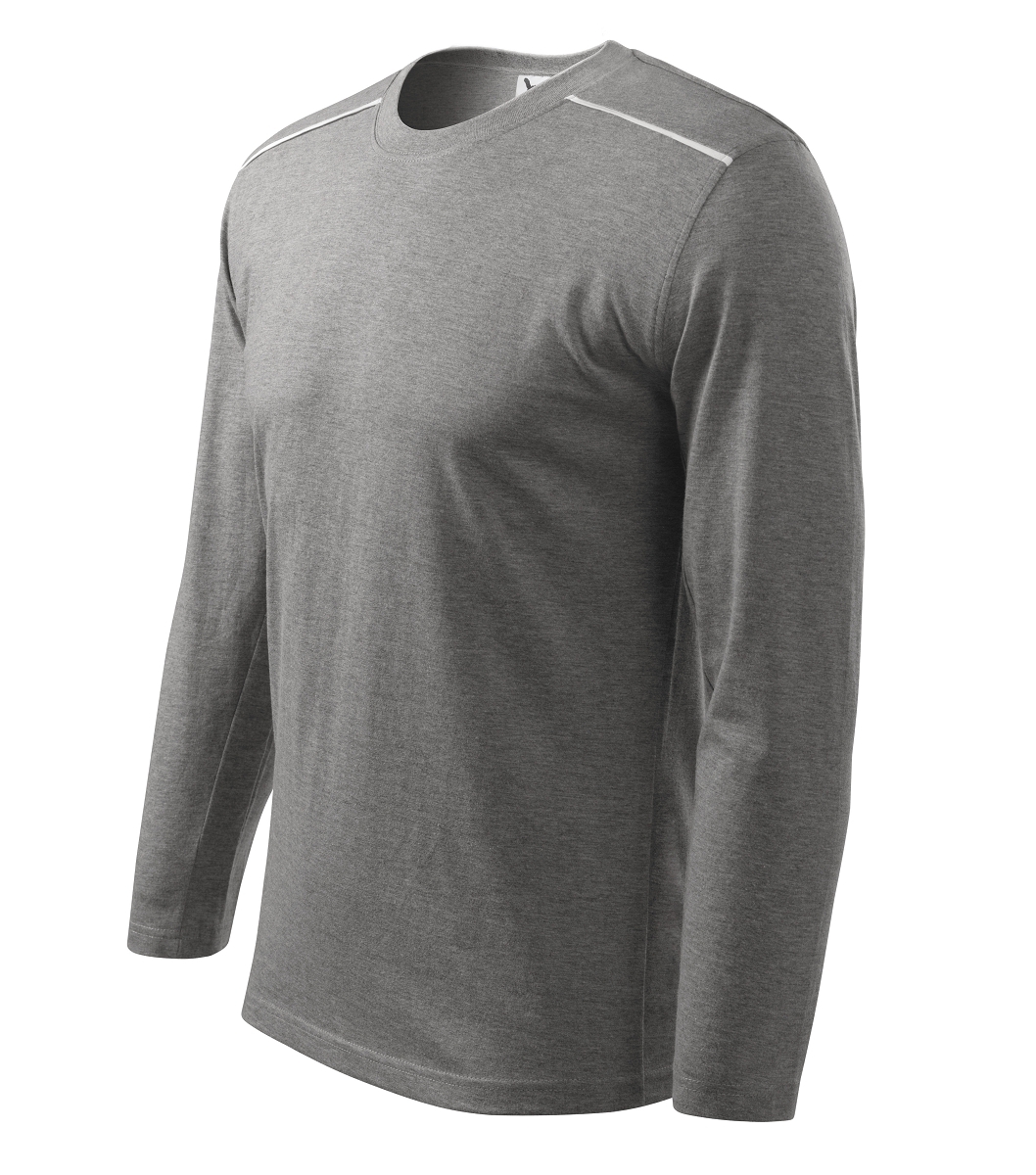 Malfini LONG SLEEVE 112 Tričko unisex 3XL, Tmavosivý melír