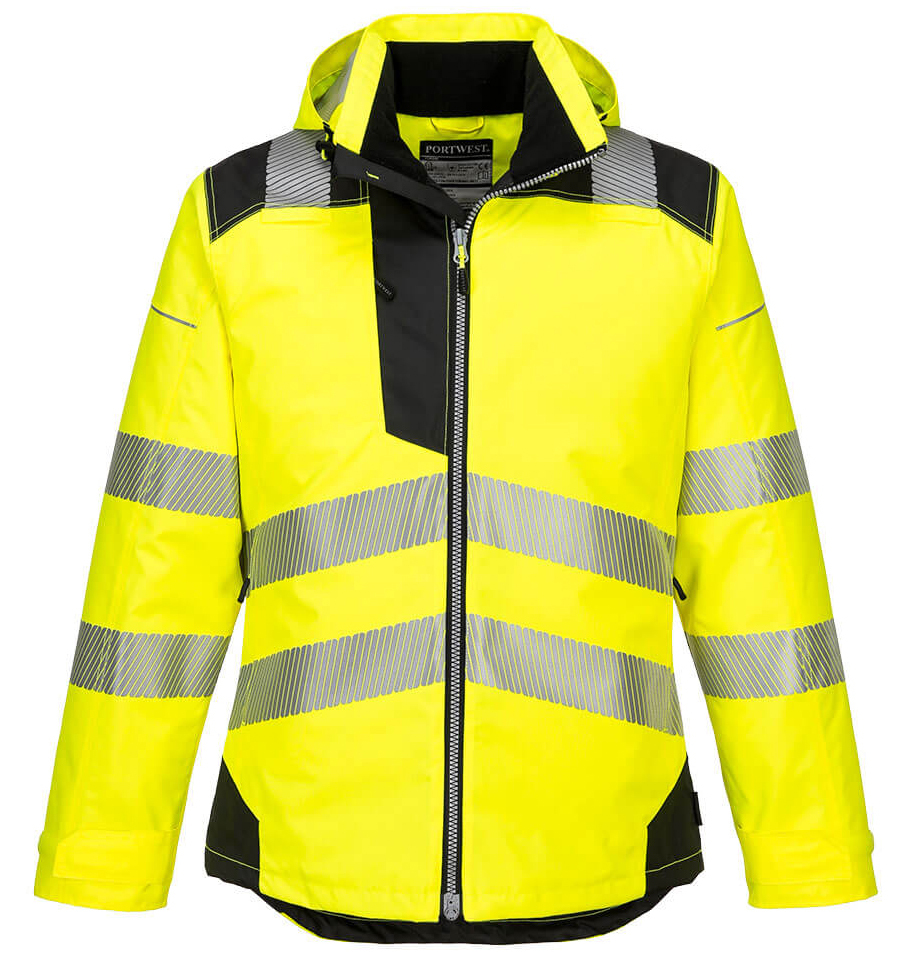 Portwest T400 HI-VIS Reflexná bunda do dažďa PW3 XS, Fluorescenčno žltá-Čierna