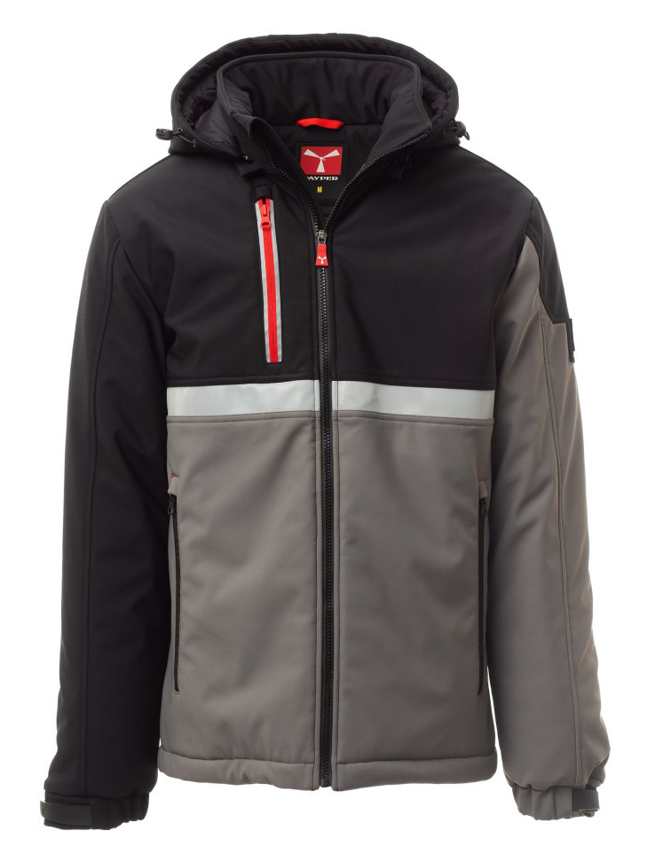 Payper WISE PAD Zateplená softshellová bunda 4XL, Smoke-Black