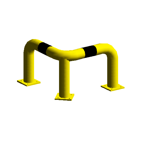 DP OPL01 Oblúkový nárazník rohový - 50x35x50 cm Čierna-Žltá