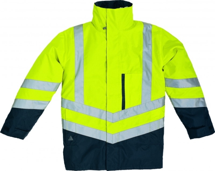 Delta Plus OPTIMUM Reflexná bunda 3XL, Fluorescenčno žltá-Námornícka modrá