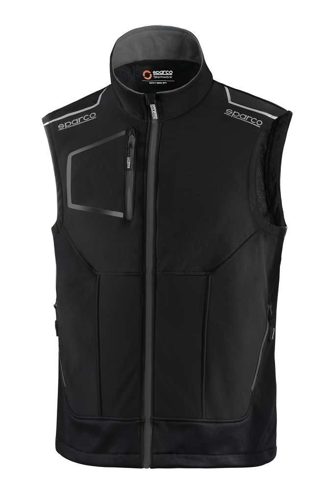 Sparco ILLINOIS TECH LIGHT VEST Softshellová vesta XS, Čierna-Sivá