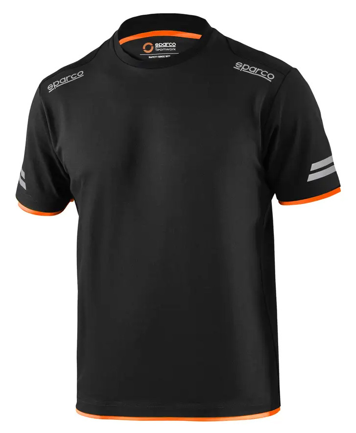 Sparco TUCSON TECH T-SHIRT Tričko XS, Čierna-Oranžová