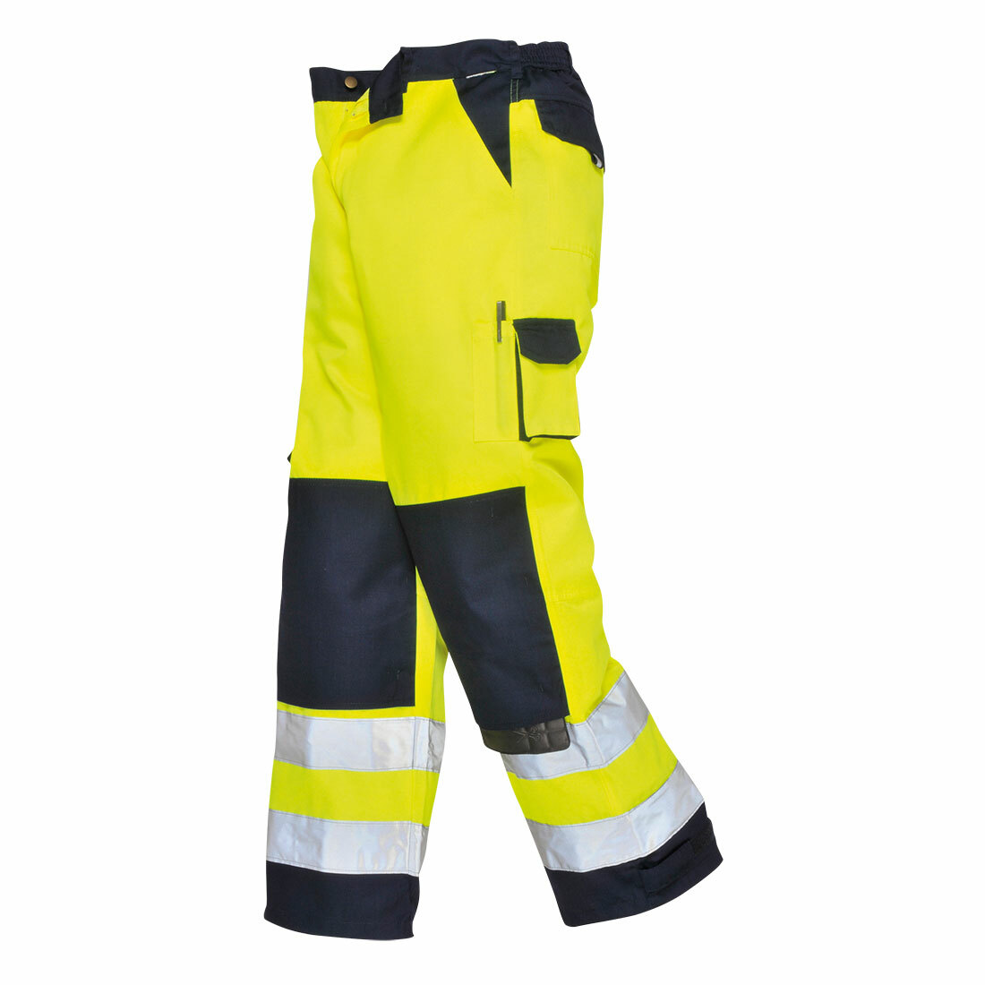 Portwest TX51 LYON HI-VIS Reflexné nohavice XS, Fluorescenčno žltá-Námornícka modrá