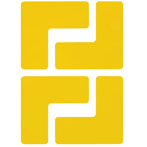 BY 197F1 Extrémne odolná značka - roh 12,7x12,7 cm Žltá, 20 kusov