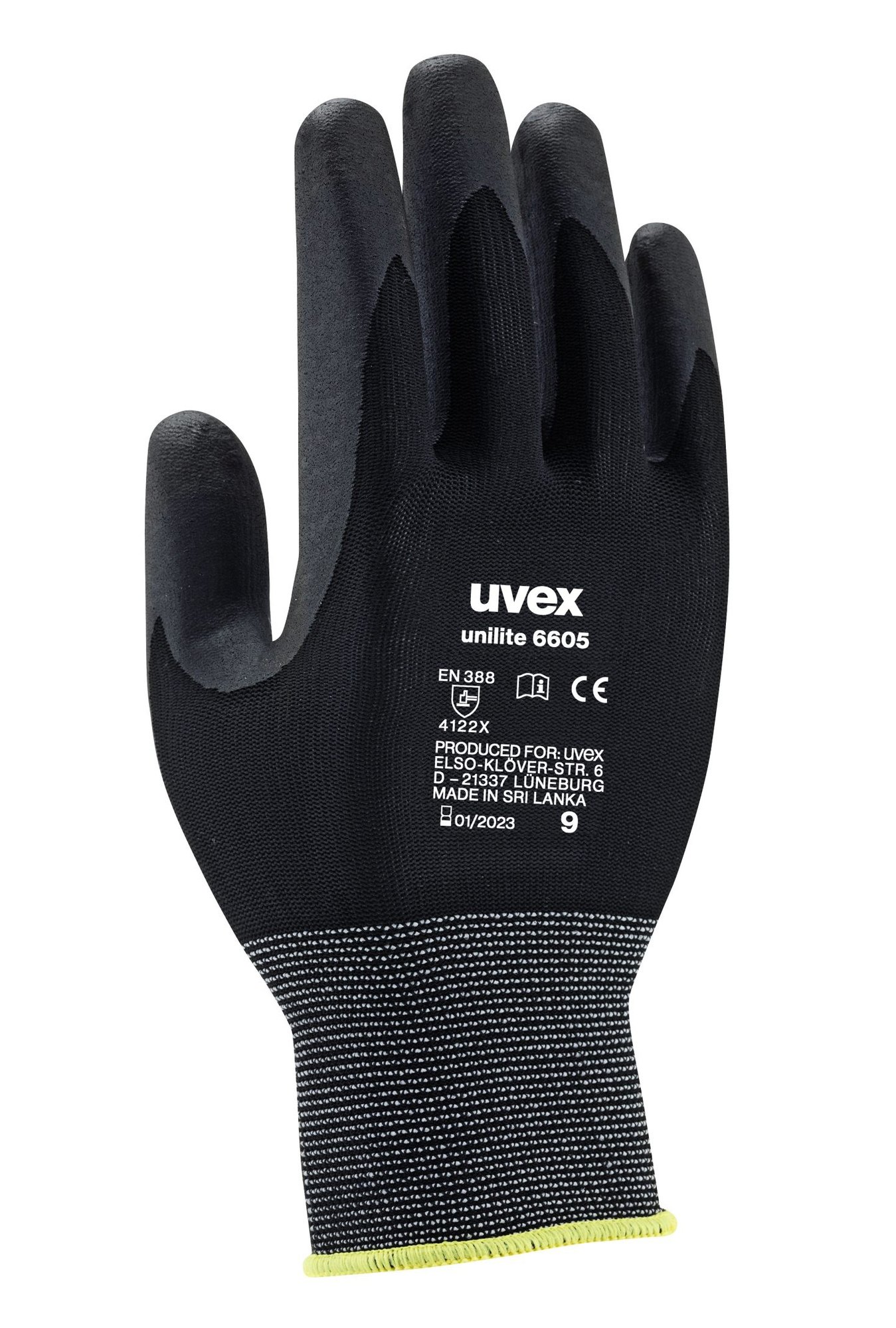 Uvex UNILITE 6605 Pracovné rukavice Čierna, 6