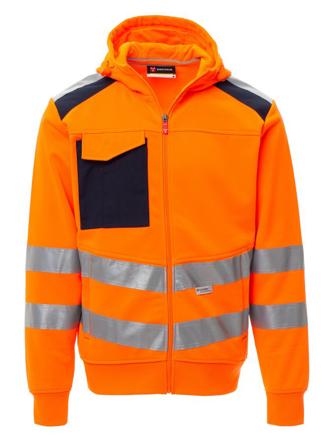 Payper LEADER Reflexná mikina S, Fluorescent orange-Navy blue