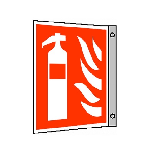 BZ PG852 Tabuľka praporková hasiaci prístroj - plast 15x15 cm Červená-Biela