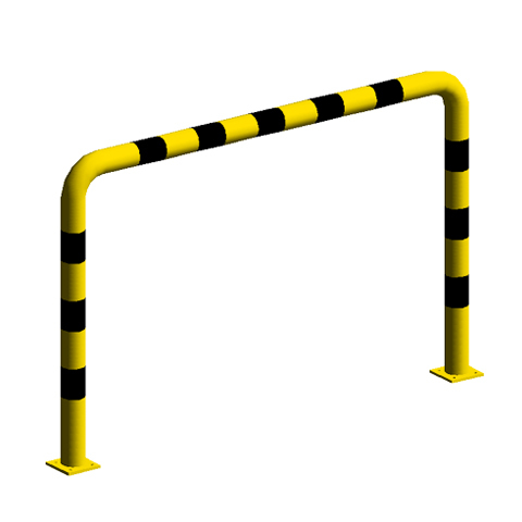 DP OPP15 Oblúkový nárazník rovný - 150x100 cm Čierna-Žltá