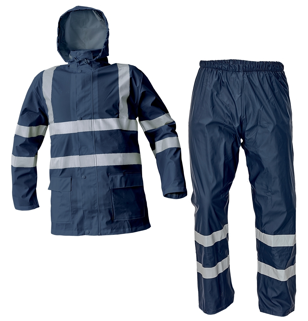 Cerva SIRET HI-VIS SET Nepremokavý reflexný komplet S, Tmavomodrá
