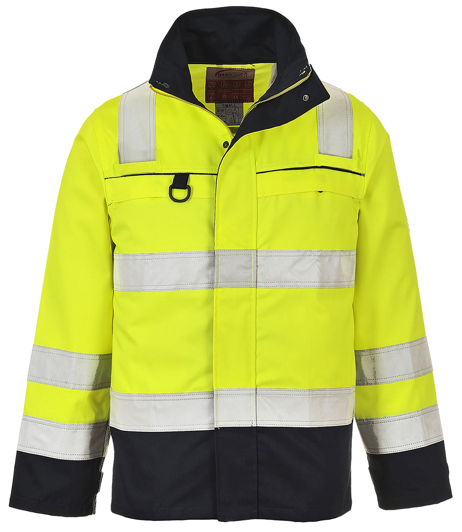 Portwest FR61 HI-VIS MULTI-NORM Nehorľavá reflexná bunda S, Fluorescenčno žltá-Námornícka modrá