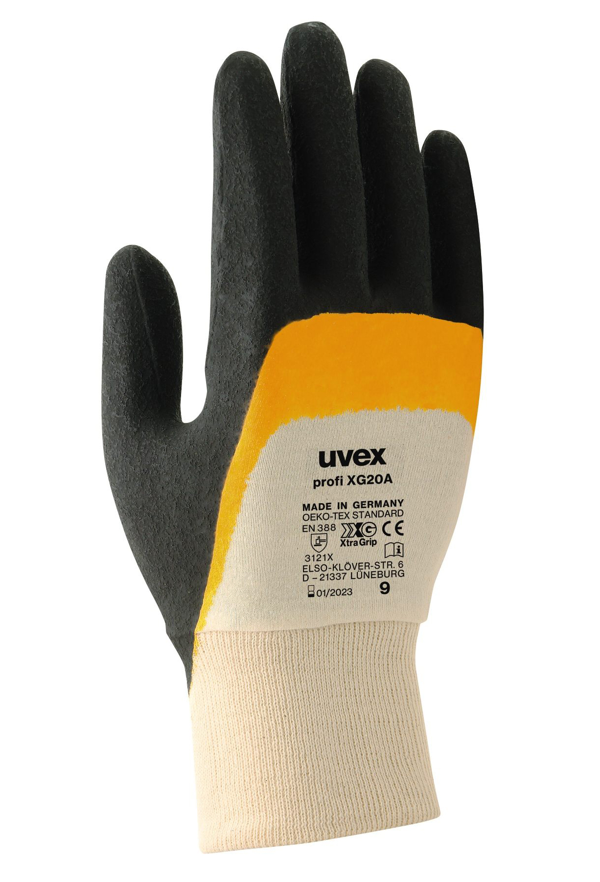Uvex PROFI ERGO XG20A Pracovné rukavice Čierna-Oranžová, 6