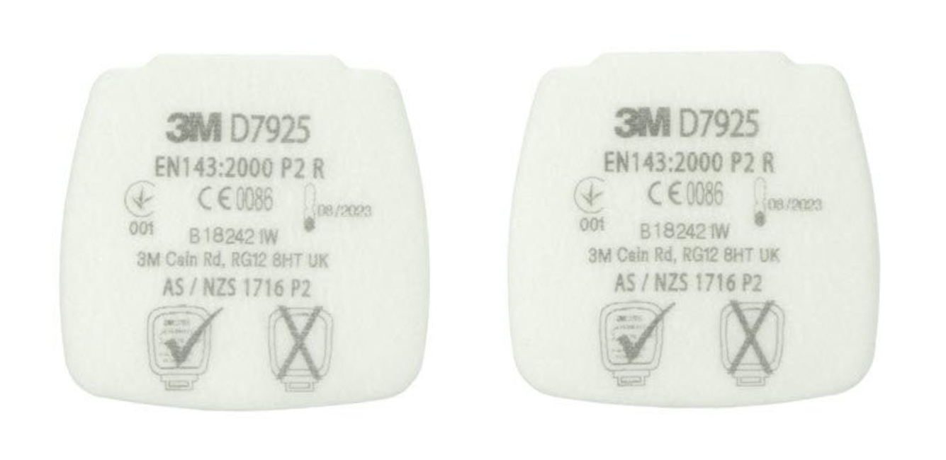 3M SECURE CLICK D7925 P2R Časticové filtre 4 kusov