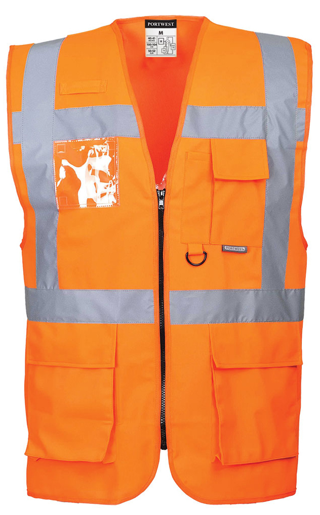Portwest S476 BERLIN EXECUTIVE Reflexná vesta XS, Fluorescenčno oranžová