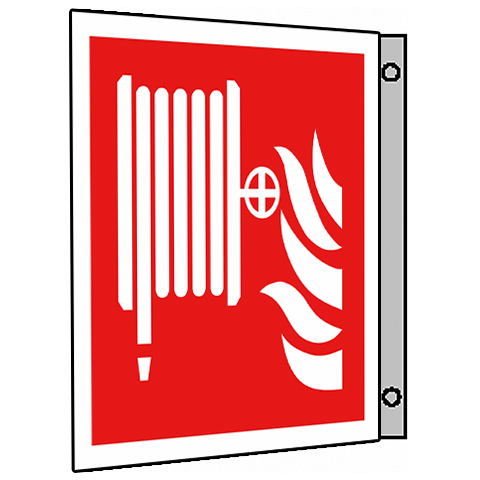 BZ PG860 Tabuľka praporková hasiaca hadica - plast 15x15 cm Červená-Biela