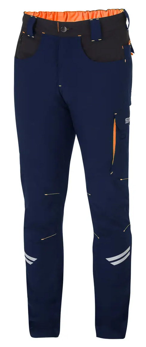 Sparco KANSAS TECH LIGHT TROUSERS Pracovné nohavice XS, Námornícka modrá-Oranžová