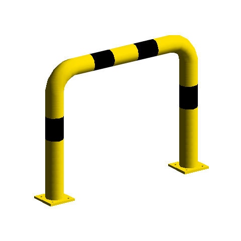 DP OPP09 Oblúkový nárazník rovný - 70x60 cm Čierna-Žltá
