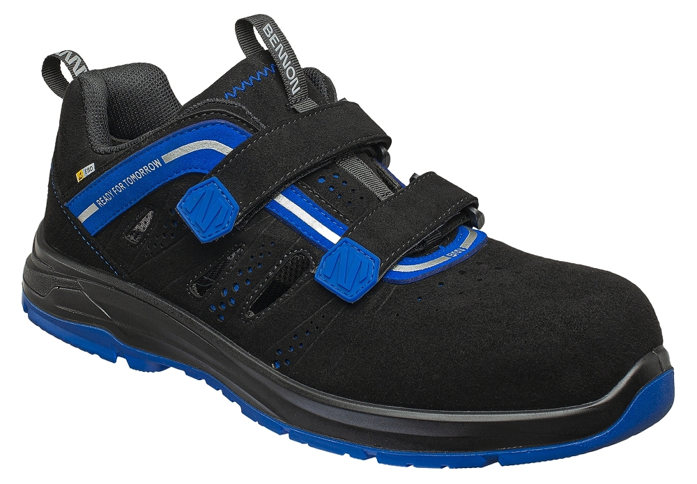 Bennon TRON S1PS ESD NM BLUE SANDAL Bezpečnostná obuv Čierna-Modrá, 36