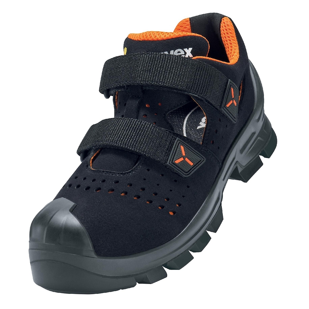 Uvex 6520 S1P HRO SRC Bezpečnostné sandále Čierna-Oranžová, 35
