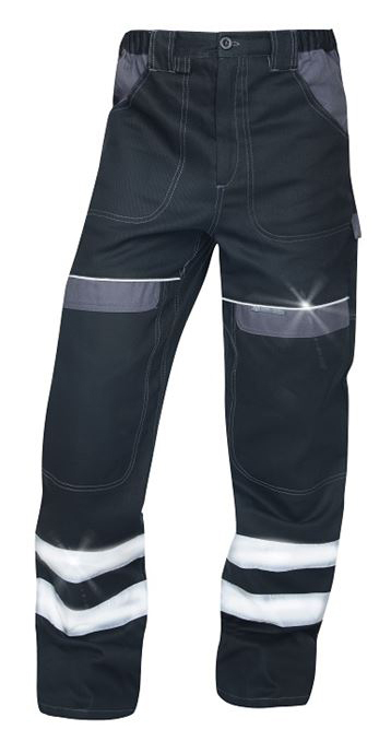 Ardon COOL TREND REFLEX Montérkové nohavice do pása Čierna-Šedá, 46