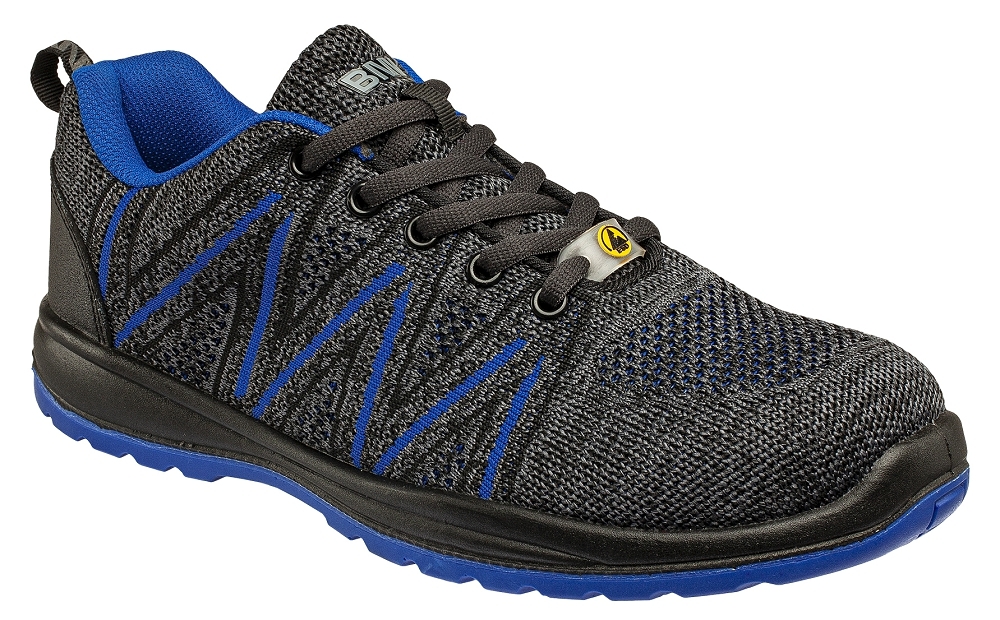 Bennon KNITTER S1 ESD BLUE LOW Bezpečnostná obuv Čierna-Modrá, 36