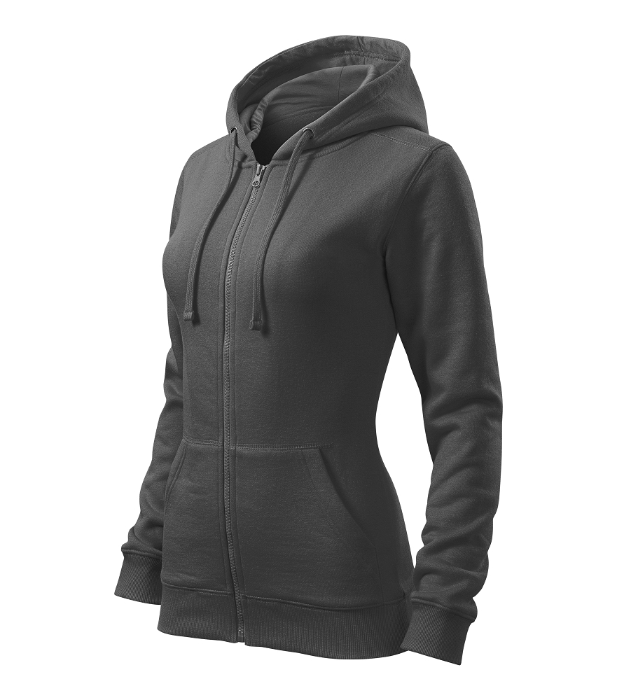 Malfini TRENDY ZIPPER 411 Mikina dámska XS, Oceľovo sivá