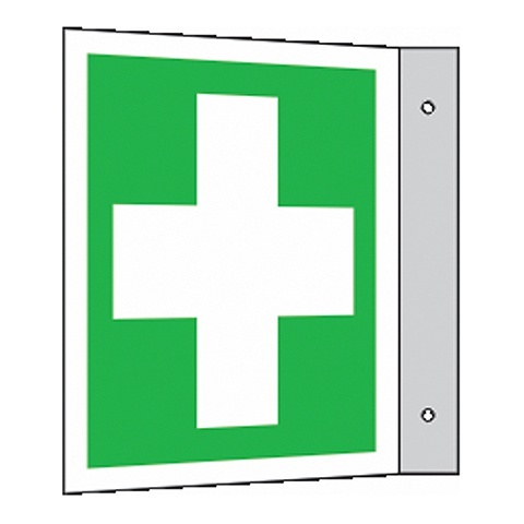 BZ PH807 Tabuľka praporková prvá pomoc - plast 20x20 cm Zelená-Biela