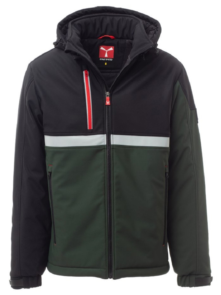 Payper WISE PAD Zateplená softshellová bunda 4XL, Forest green-Black