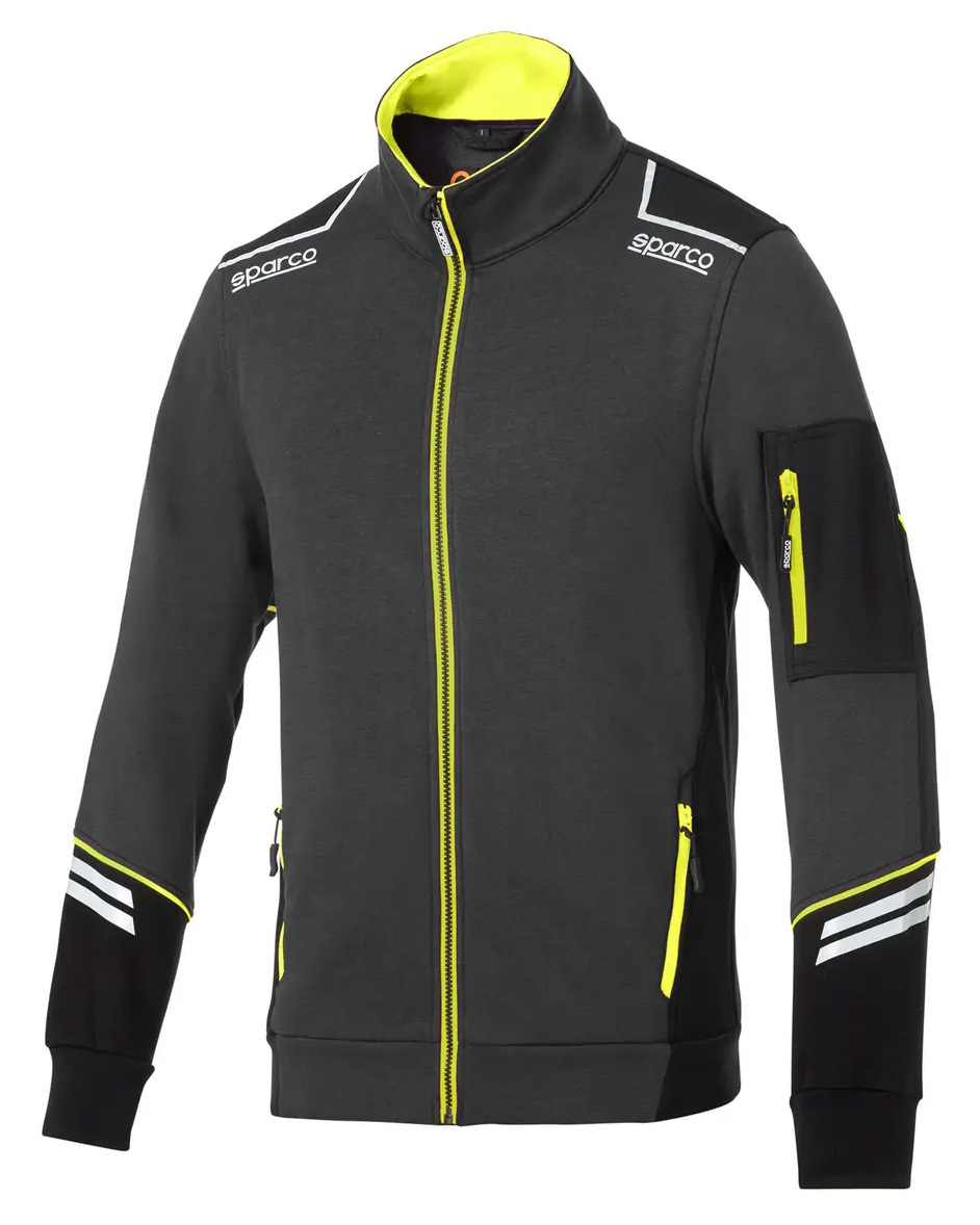 Sparco ALABAMA TECH FULL ZIP Mikina XS, Sivá-Žltá