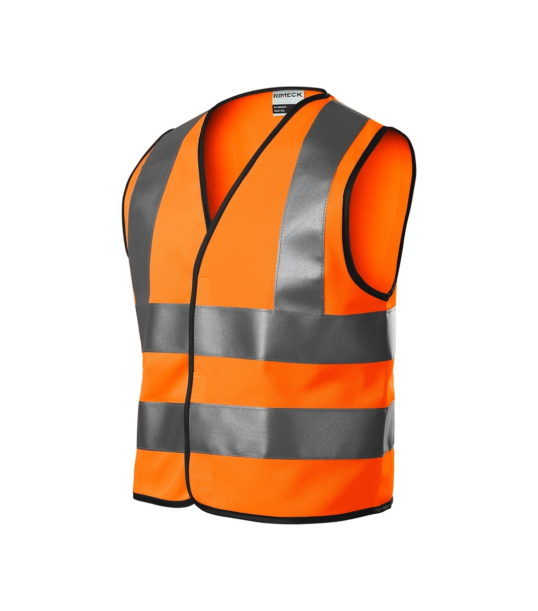 Rimeck HV BRIGHT 9V4 Bezpečnostná vesta detská Fluorescenčno oranžová, 4 - 6 rokov / 104 - 128 cm