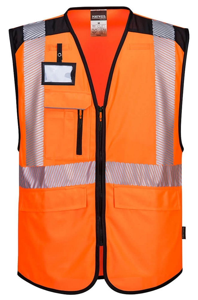 Portwest PW309 Reflexná vesta PW3 S, Reflexná oranžová-Čierna