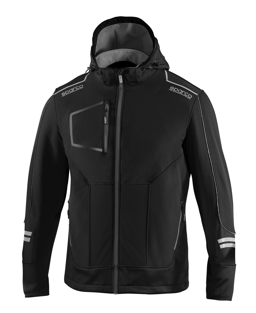 Sparco YORK TECH SOFT-SHELL Softshellová bunda XS, Čierna-Sivá