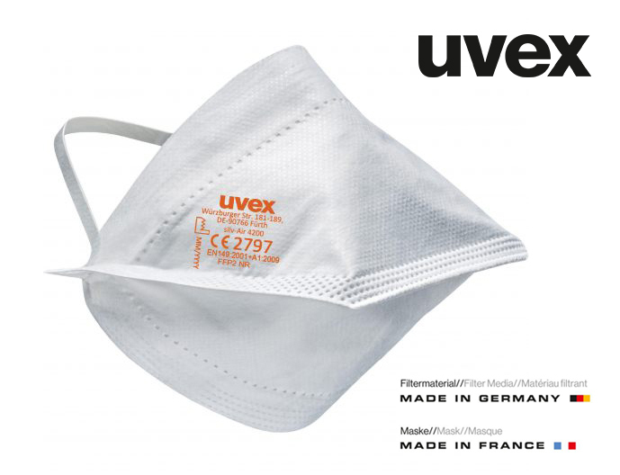 Uvex SILV-AIR 4200 FFP2 Respirátor Biela