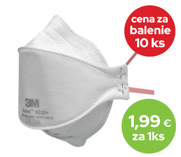3M 9330+ FFP3 respirátor BULK AURA - balenie 10ks Biela, 10 kusov