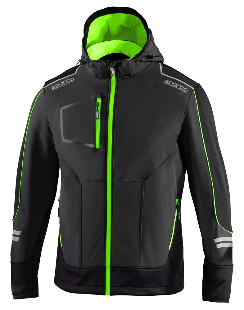 Sparco YORK TECH SOFT-SHELL Softshellová bunda XS, Sivá-Zelená
