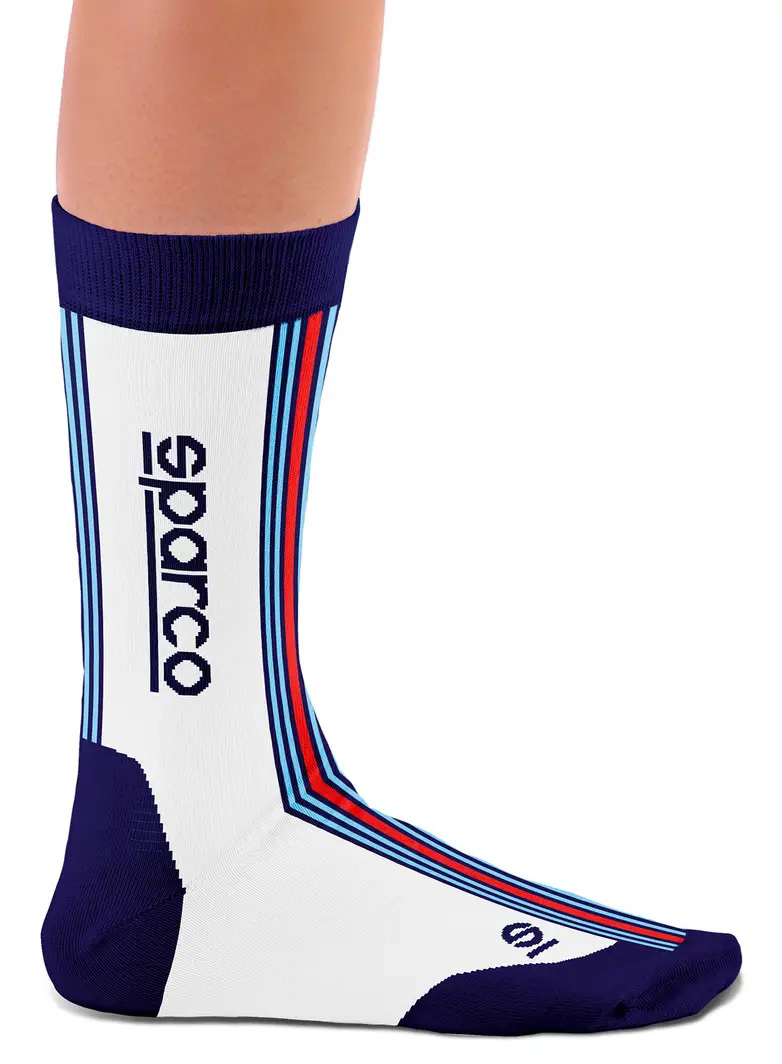 Sparco ICONIC DESIGN SOCKS MARTINI RACING Ponožky 36-40, Biela-Modrá