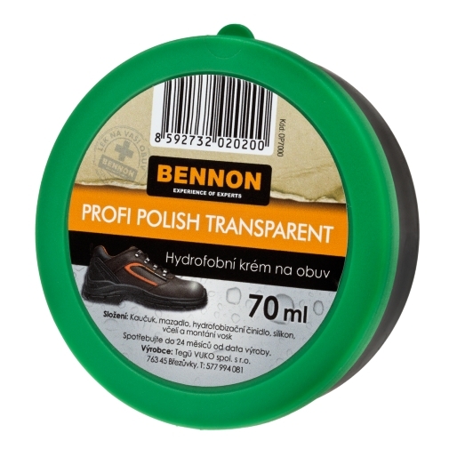 Bennon PROFI POLISH TRANSPARENT 70ML Hydrofóbny krém na obuv Univerzálna