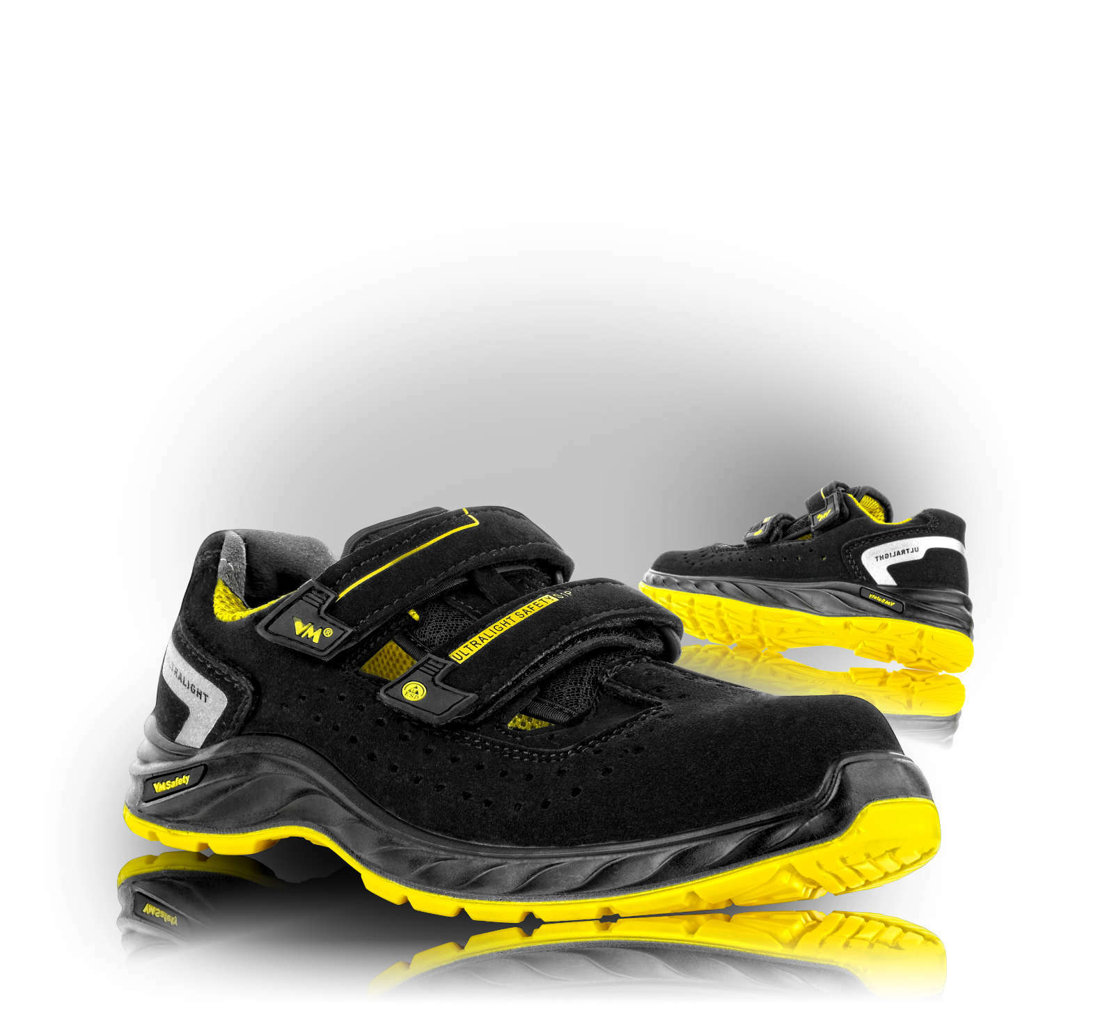 VM Footwear EDMONTON S1P ESD Bezpečnostná obuv Čierna-Žltá, 36