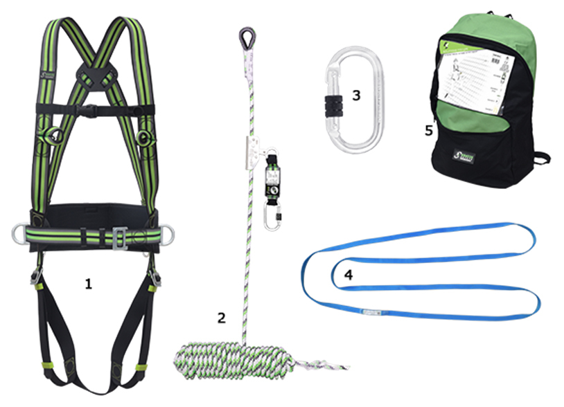 E-shop Kratos Safety FA8010401 Súprava pre prácu vo výškach Zelená-Čierna