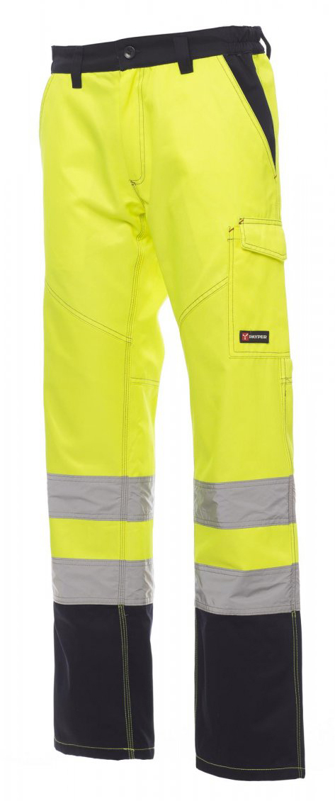Payper CHARTER POLAR Reflexné zateplené nohavice pánske 5XL, Fluorescent yellow-Navy blue
