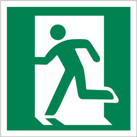 BZ PH915 Značka únikový východ vľavo - plast 20x20 cm Zelená-Biela